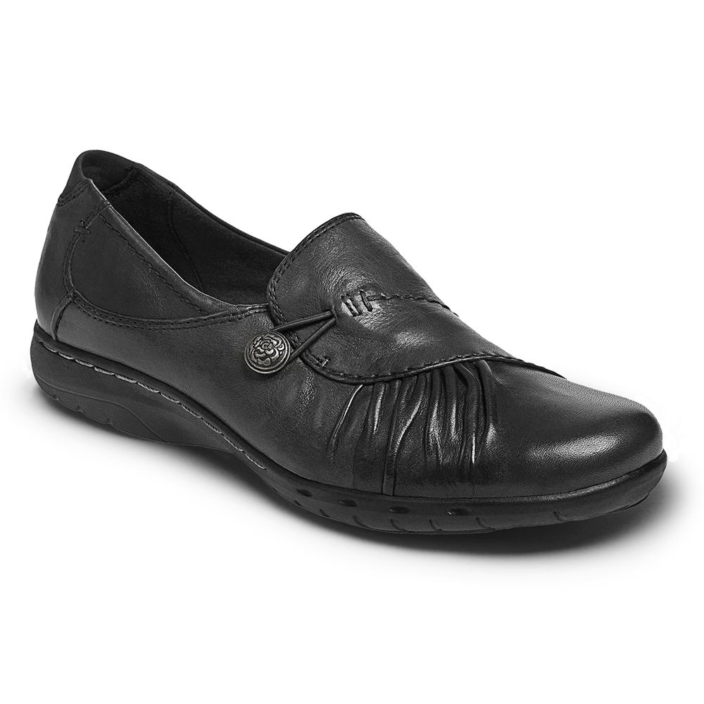 Rockport Cobb Hill Paulette Slip-On - Womens Walking Shoes - Black - NZ (QLD-173240)